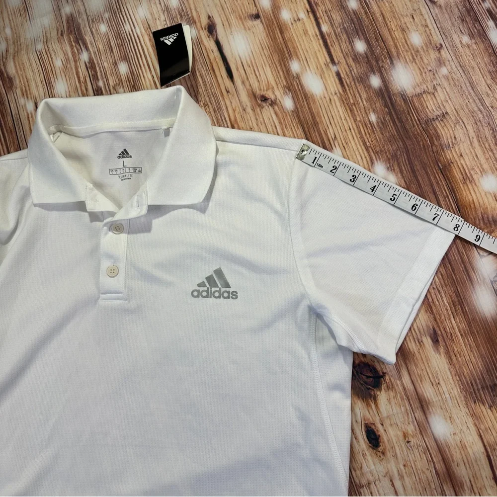 NWT Adidas White Club  Rib Polo Shirts Size Large